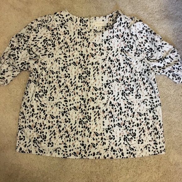 MELLODAY Cheetah Print Ruched Half Sleeve Top - 2X - Picture 10 of 15